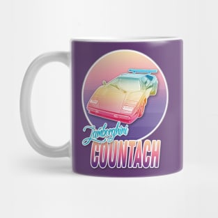 Lamborghini Countach Vaporwave Aesthetic Design Mug